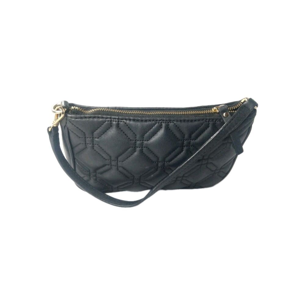 Kate Spade Linet Astor Court Quilted Black Leather Wristlet Purse WLRU1780 - Picture 5 of 11